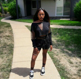 Fishnet Attached Casual Set