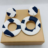 Catalina Drop Earrings - Blue on White
