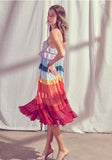 Rainbow Tiered Ruffled Layers Maxi Dress