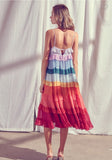 Rainbow Tiered Ruffled Layers Maxi Dress