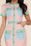 Pastel Colorblock Mini Dress