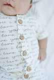 Cat & Dogma - I Love You Organic Baby Romper with Coconut Buttons