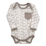 Cat & Dogma - I Love You Organic Bodysuit Long Sleeves