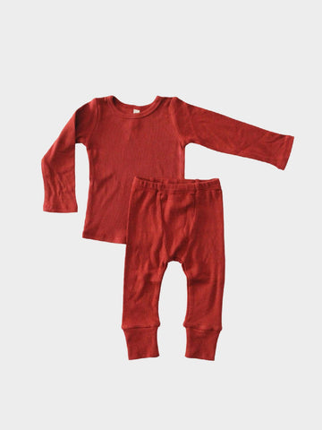 Baby Clothing - Ribbed Lounge Set in Apple