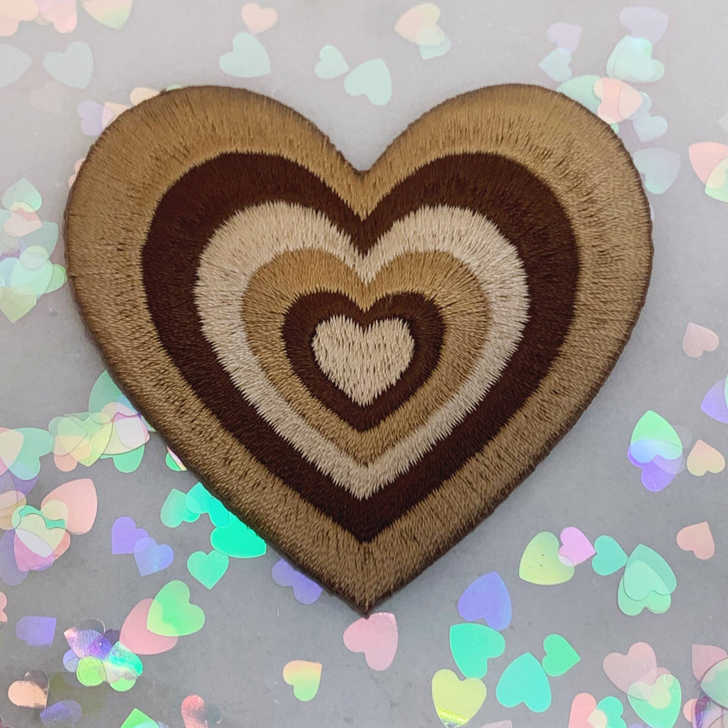 Y2K Heart Patch - Aesthetic Heart Embroidered Iron On Patches - Pink Lilac  / Purple Blue Green Yellow & Brown - Cute Patches! Wildflower