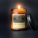 Greetings from Austin Soy Candle 9oz