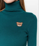 MINGA Teddy Bear High Neck Knitted Top