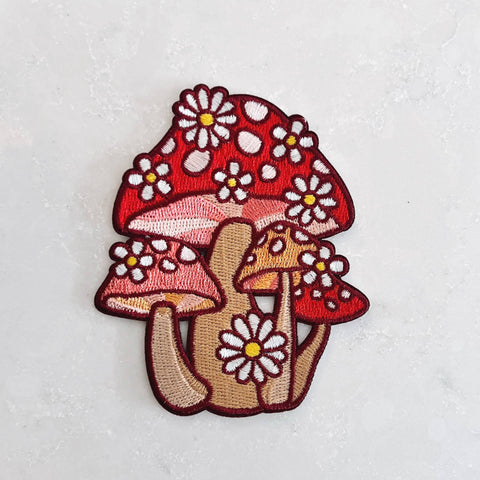 Mushroom & Daisy Cluster Patch - Medium