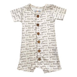 Cat & Dogma - I Love You Organic Baby Romper with Coconut Buttons