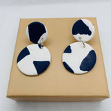 Catalina Drop Earrings - Blue on White