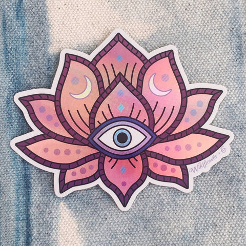 Lotus Sticker - Holographic