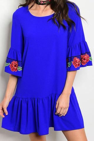 Floral Sleeve Midi Dress