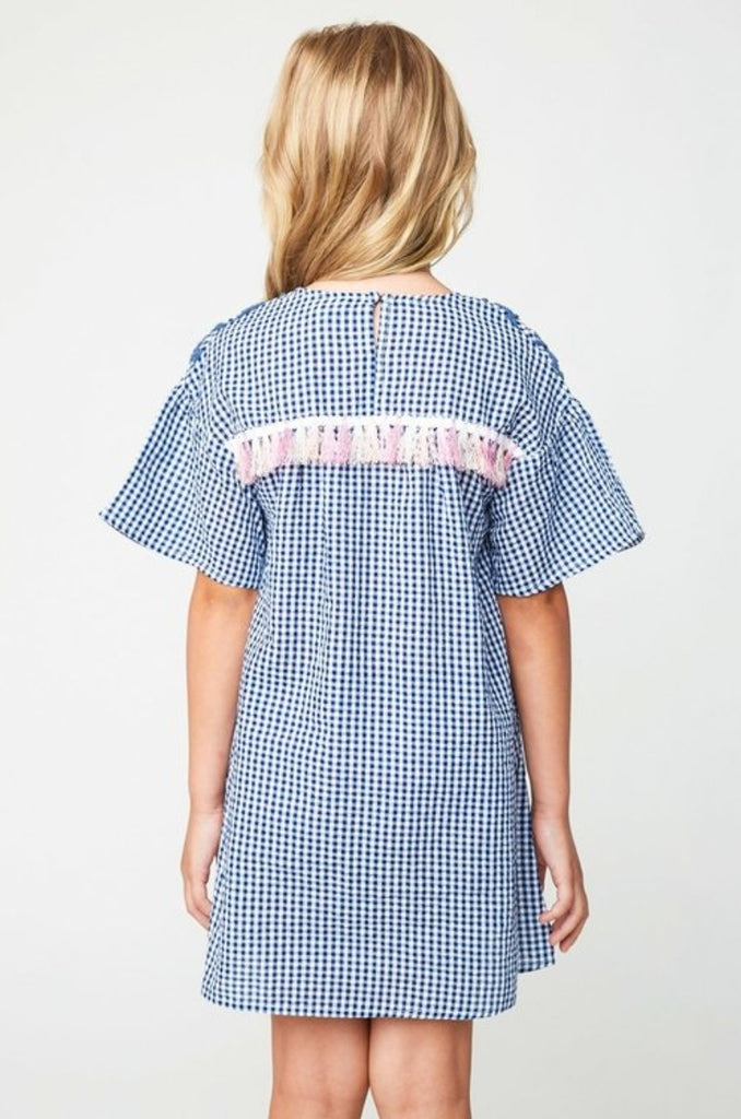 Mini Embroidered Gingham Shirt Dress Kooky's Kloset Mini Embroidered Gingham Shirt Dress Kooky's Kloset
