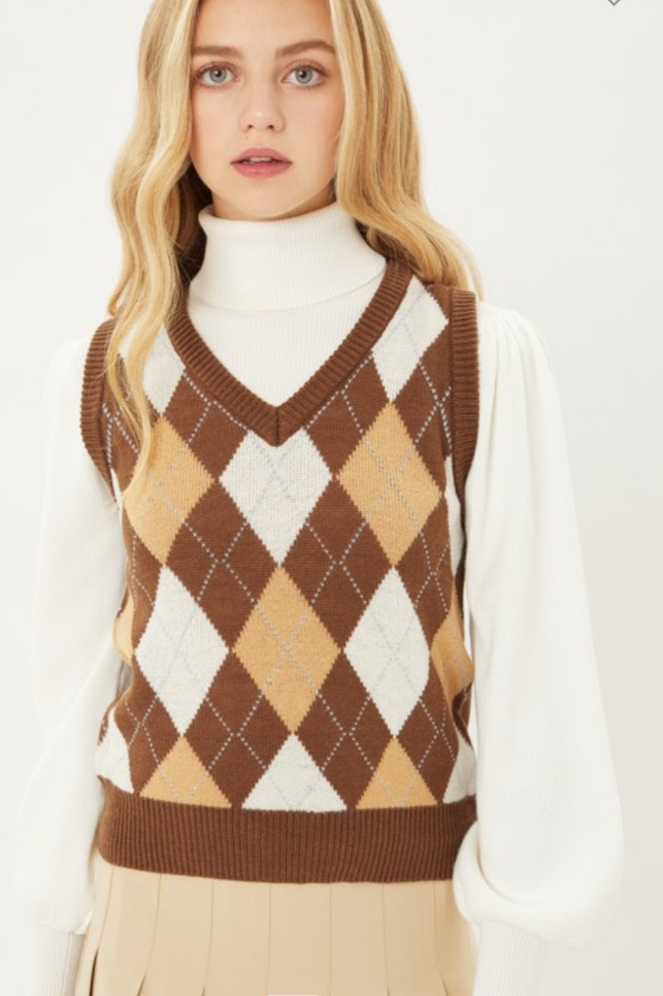 Re:qual≡ リコール Handmade argyle knit vest Vintage Hand Knit Blue Argyle V-Neck Sweater Vest Fits M | eBay