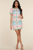 Pastel Colorblock Mini Dress