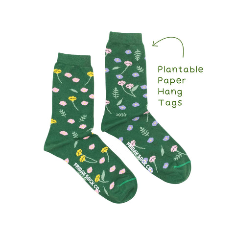 Friday Sock Co. - Women's Floral Socks | Wildflower | Plantable Seed Paper